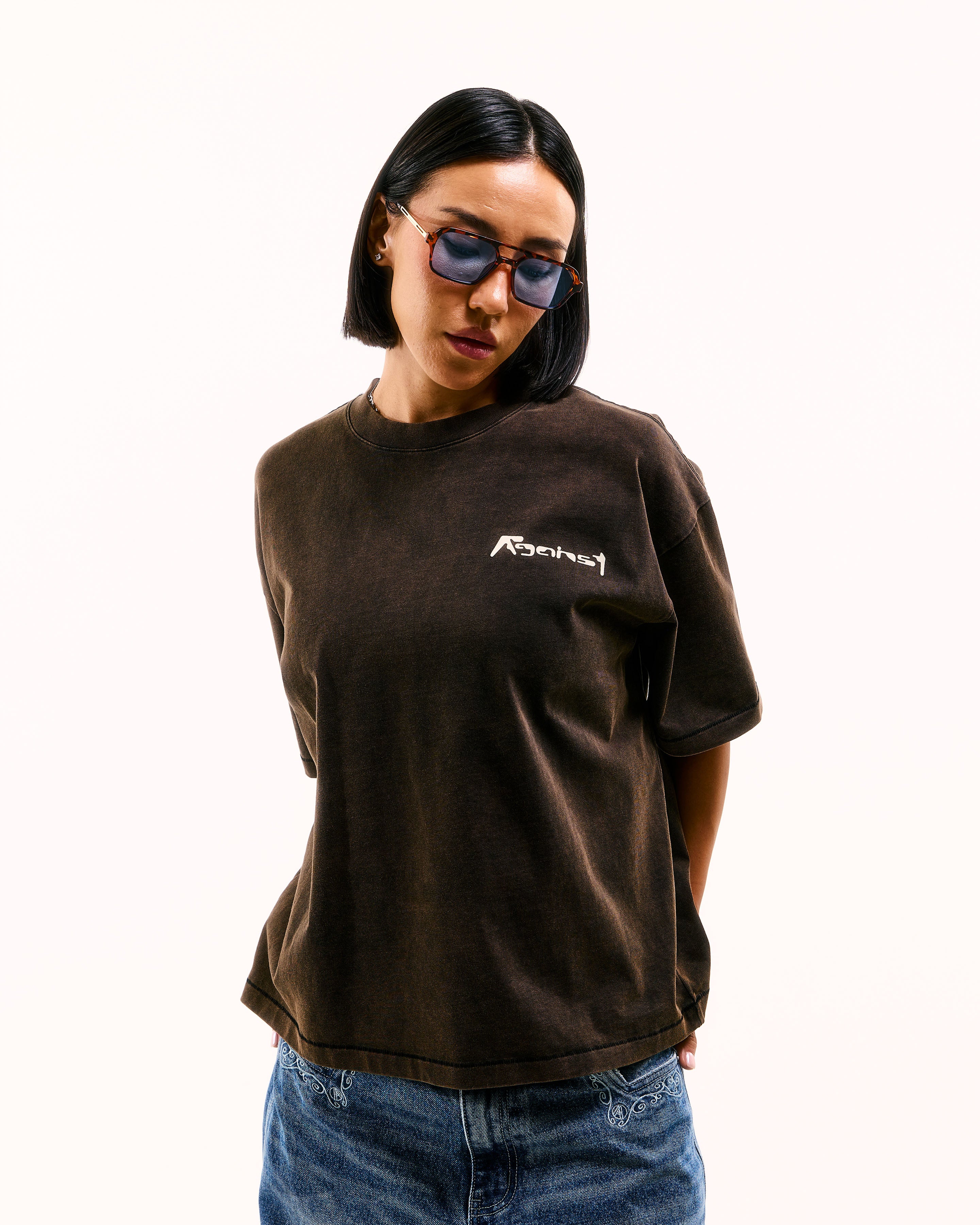 AFACTS TEE WASHED BROWN