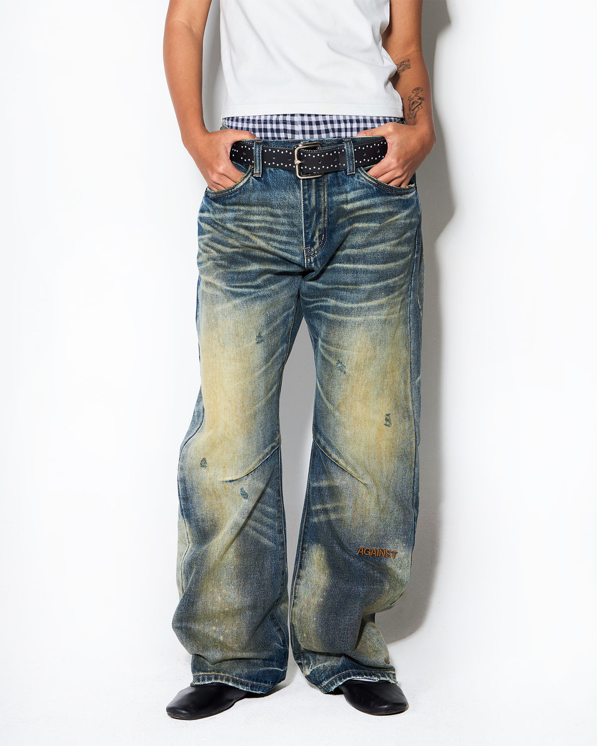 DISTRESSED G JEANS LIGHT BLUE