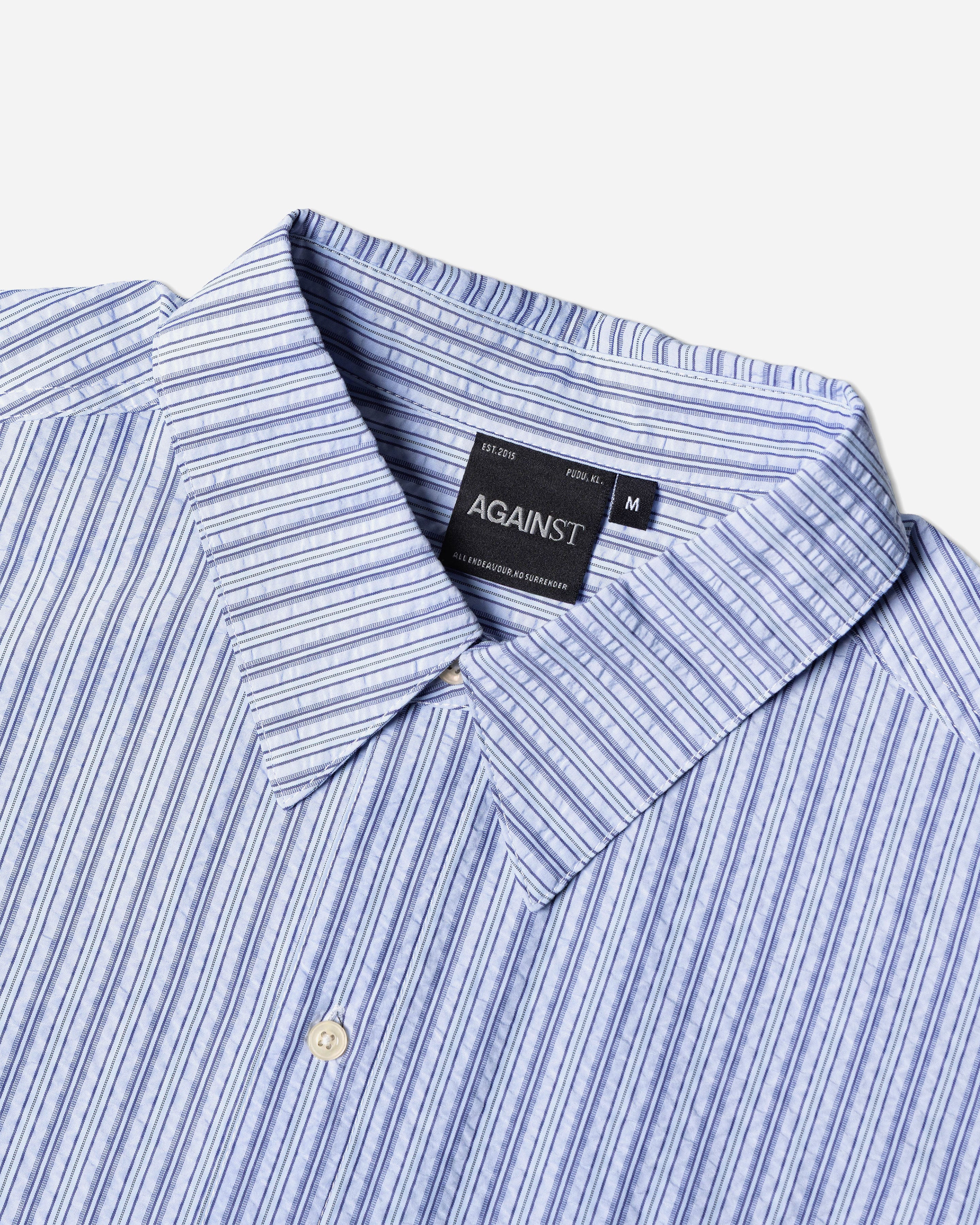 SEERSUCKER STRIPE CHAPO SHIRT BLUE
