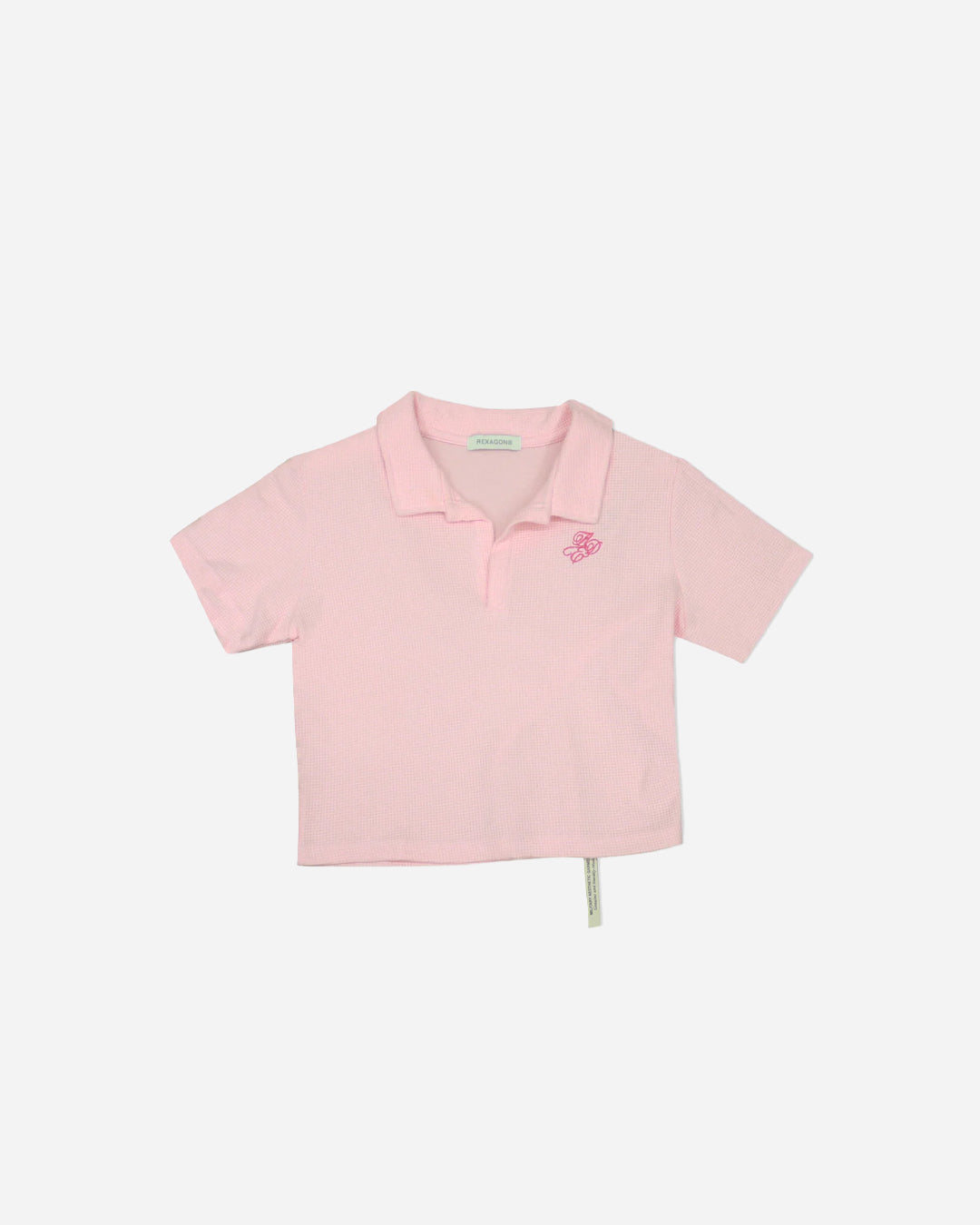 LADIES WAFFLE CROP POLO