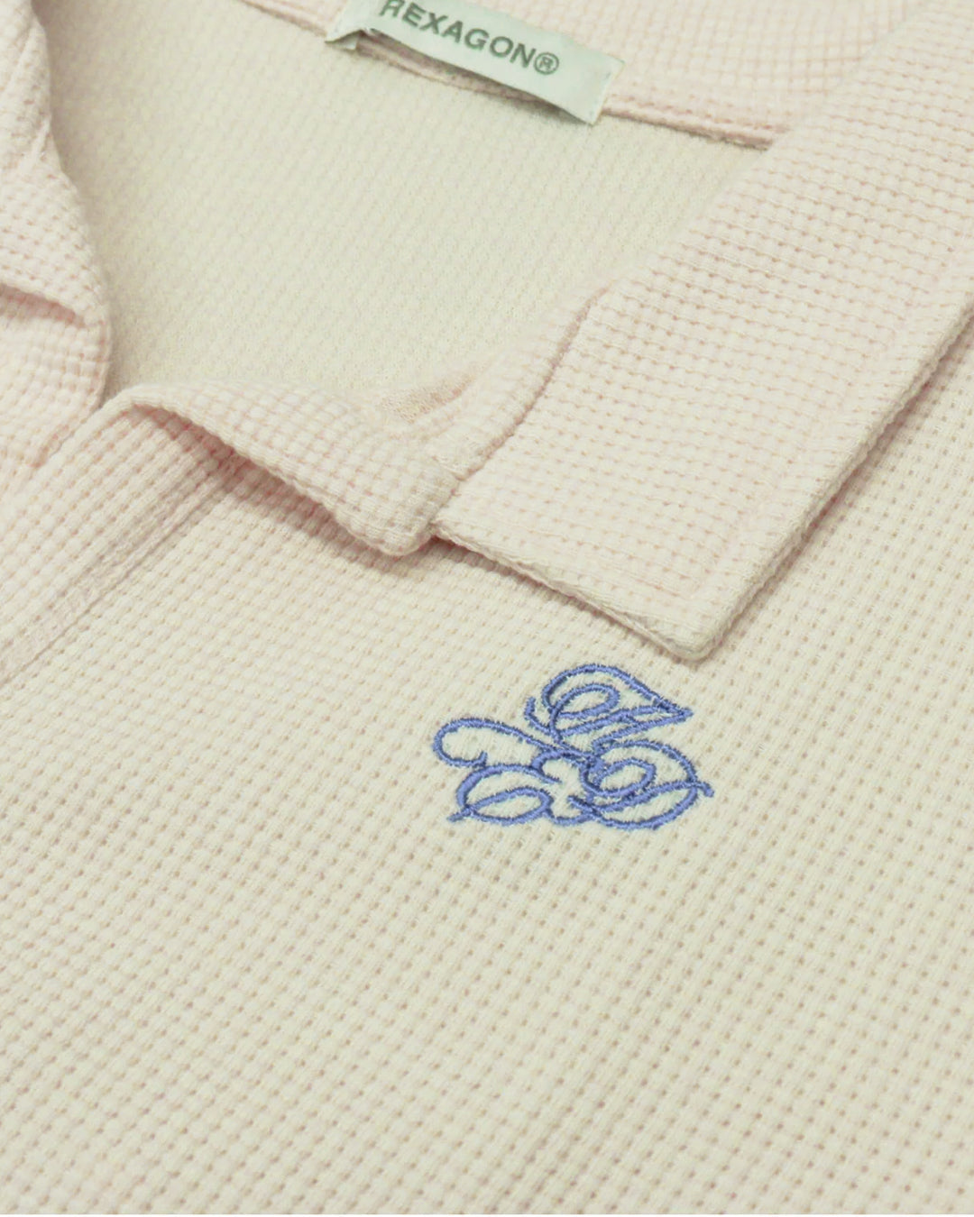 LADIES WAFFLE CROP POLO