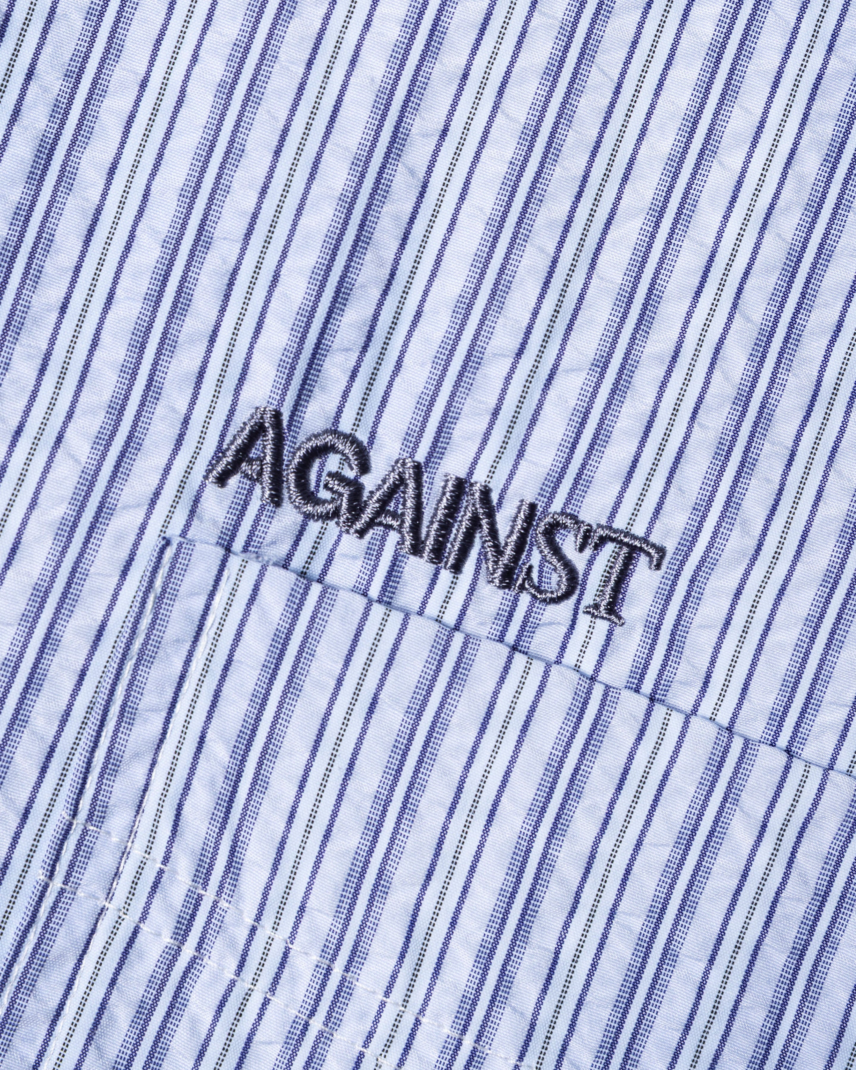 SEERSUCKER STRIPE CHAPO SHIRT BLUE