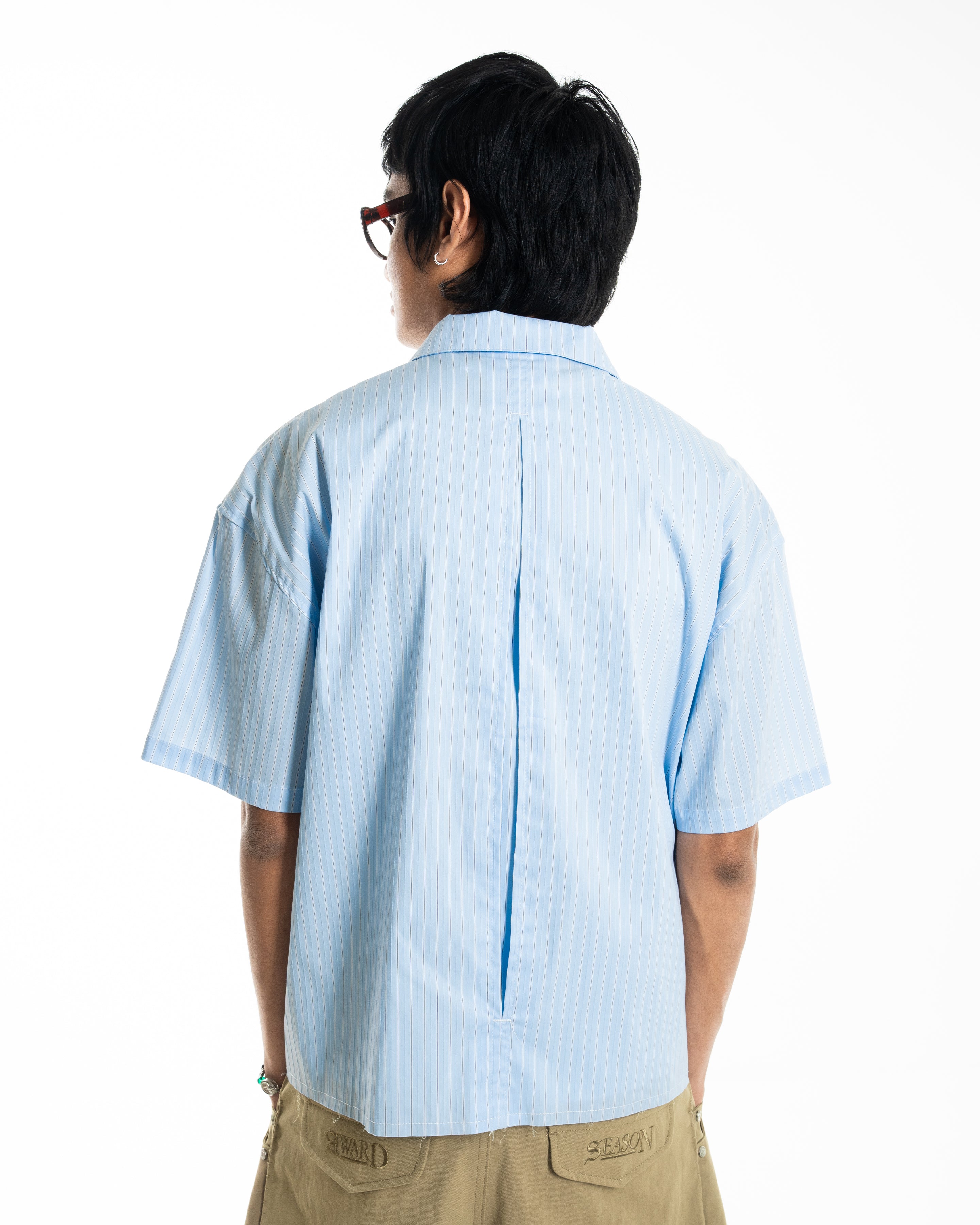 RAW HEM PRODUCTION SHIRT BABY BLUE