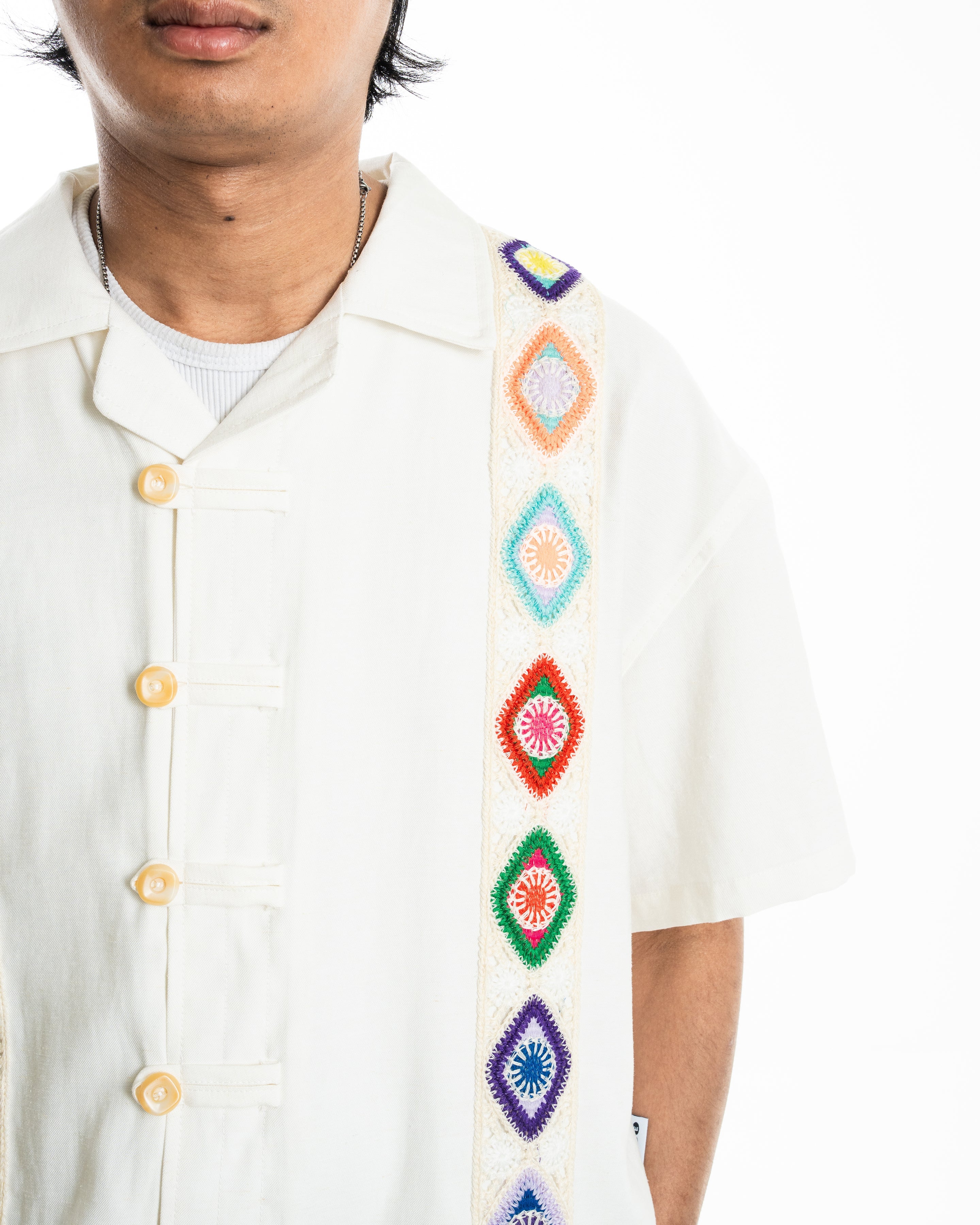 FANCY RIBBON SHIRT WHITE