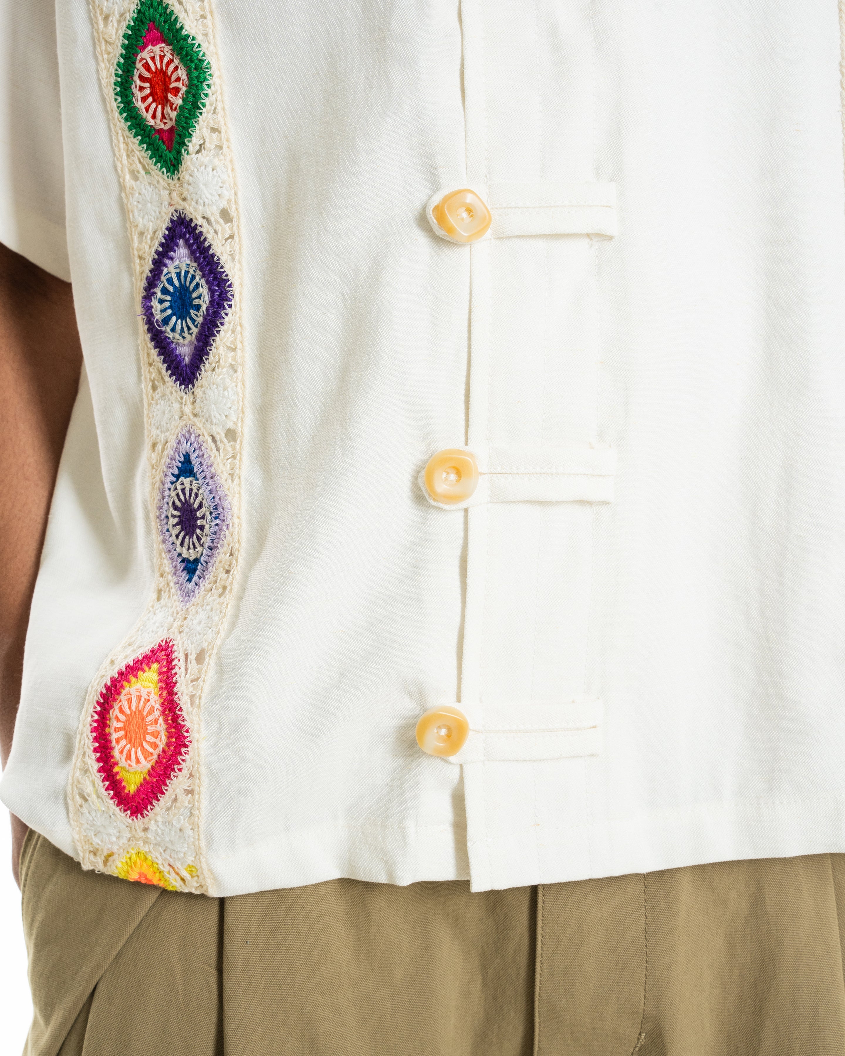 FANCY RIBBON SHIRT WHITE