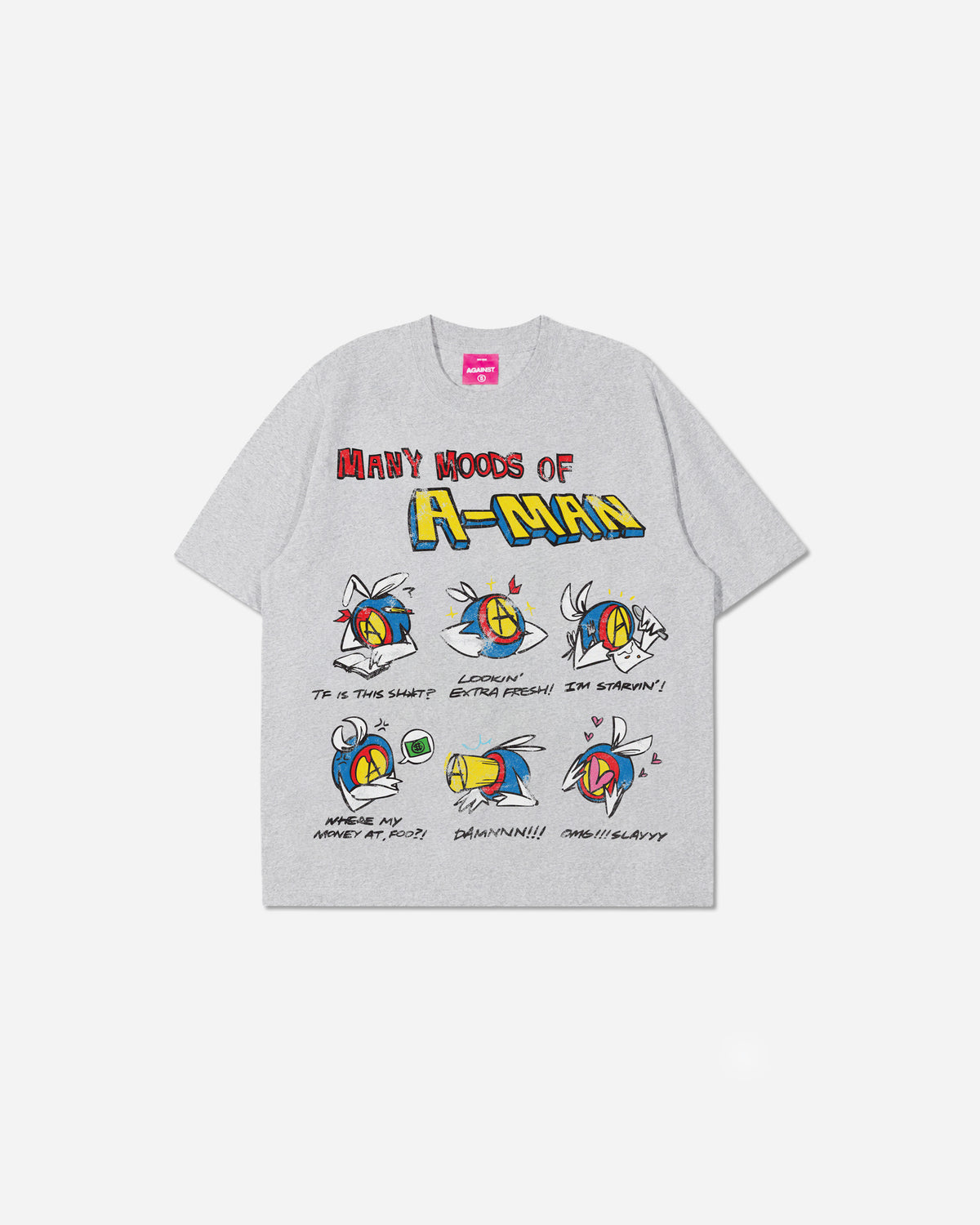 A-MAN MOOD TEE HEATHER GREY