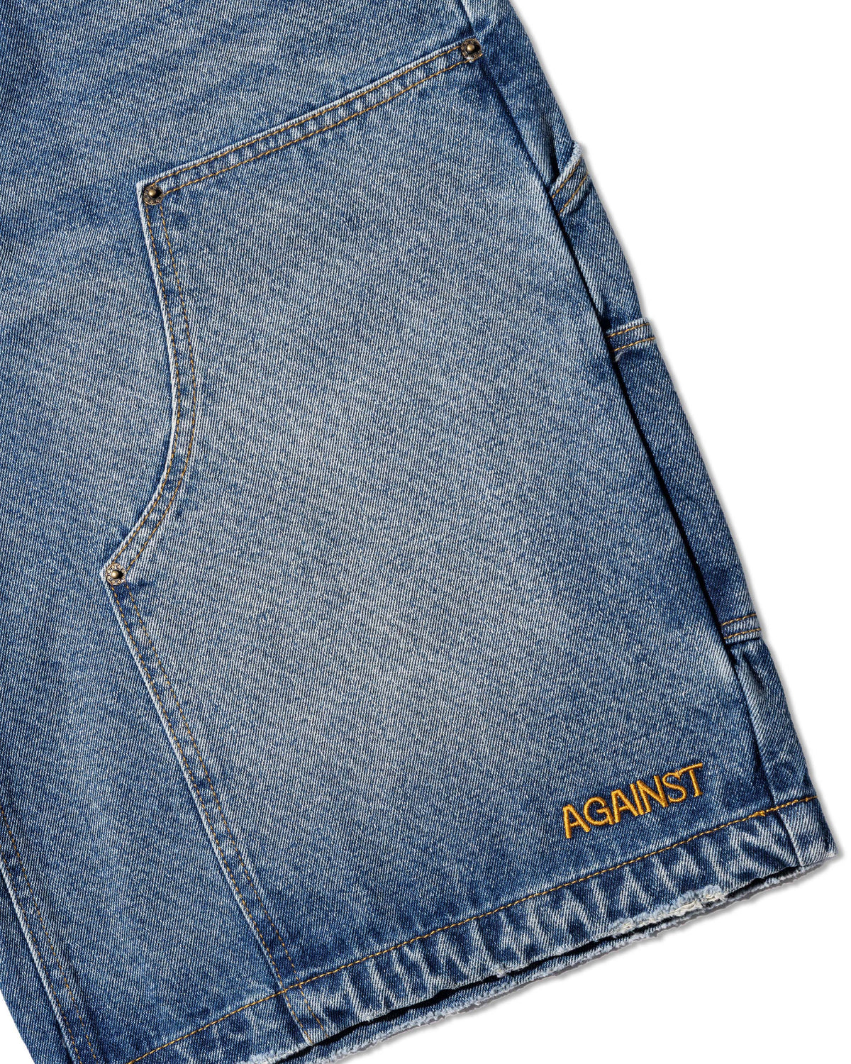 DOUBLE KNEE MONEY SHORTS DENIM BLUE