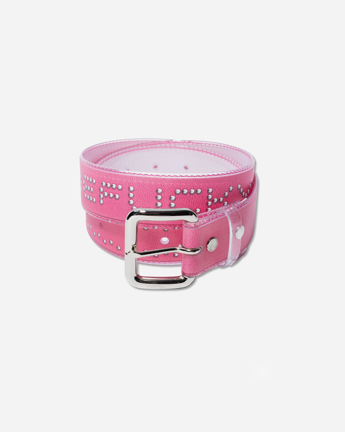 ABC STUDDED CLEAR BELT PINK