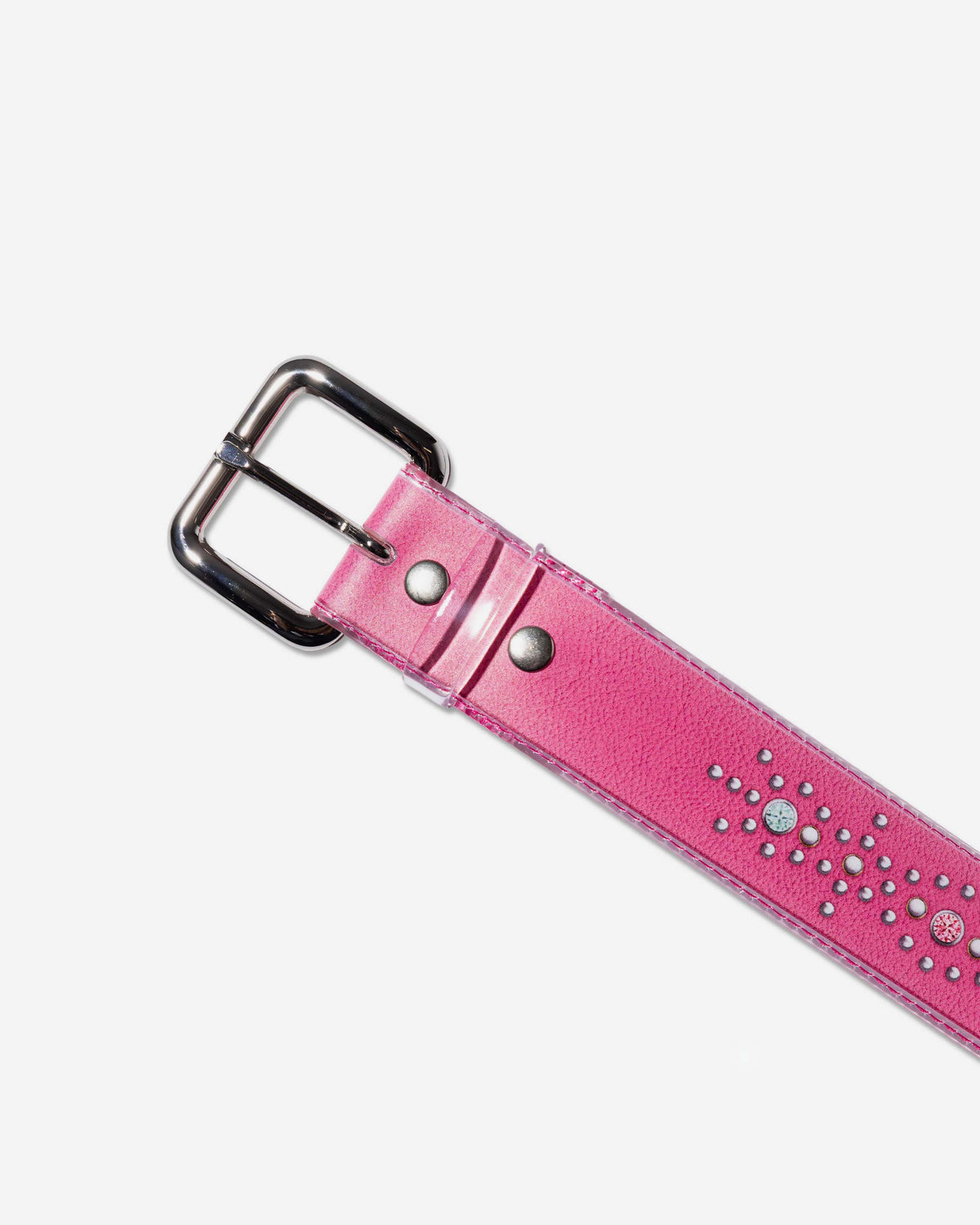 ABC STUDDED CLEAR BELT PINK