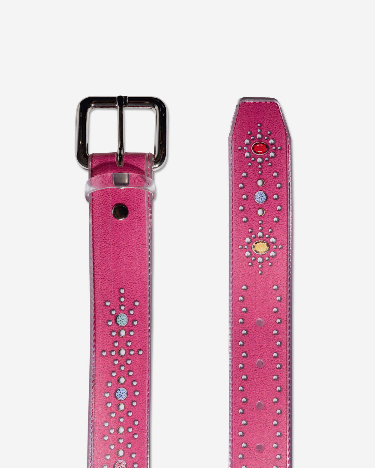 ABC STUDDED CLEAR BELT PINK