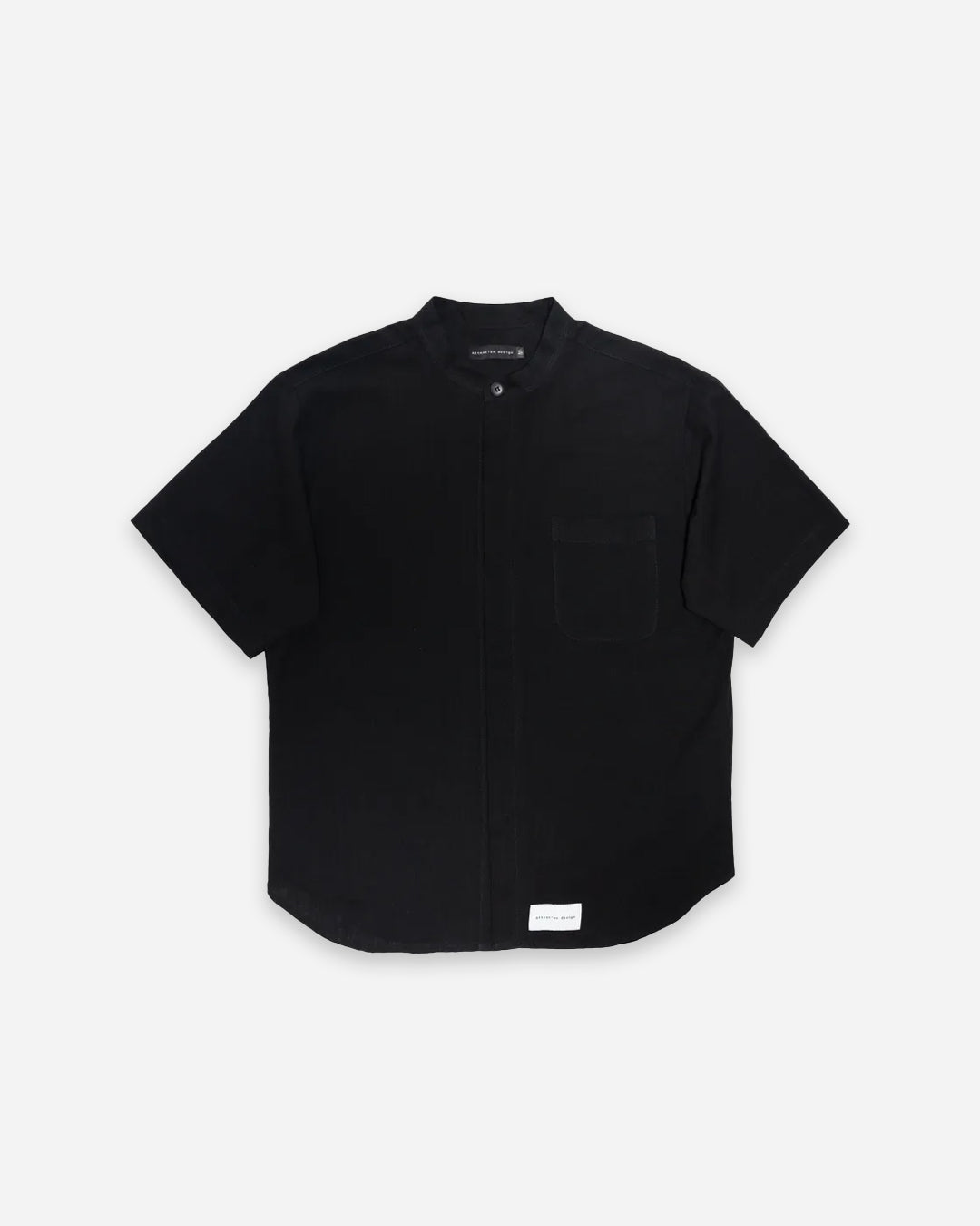 BAN COLLAR SHIRT BLACK