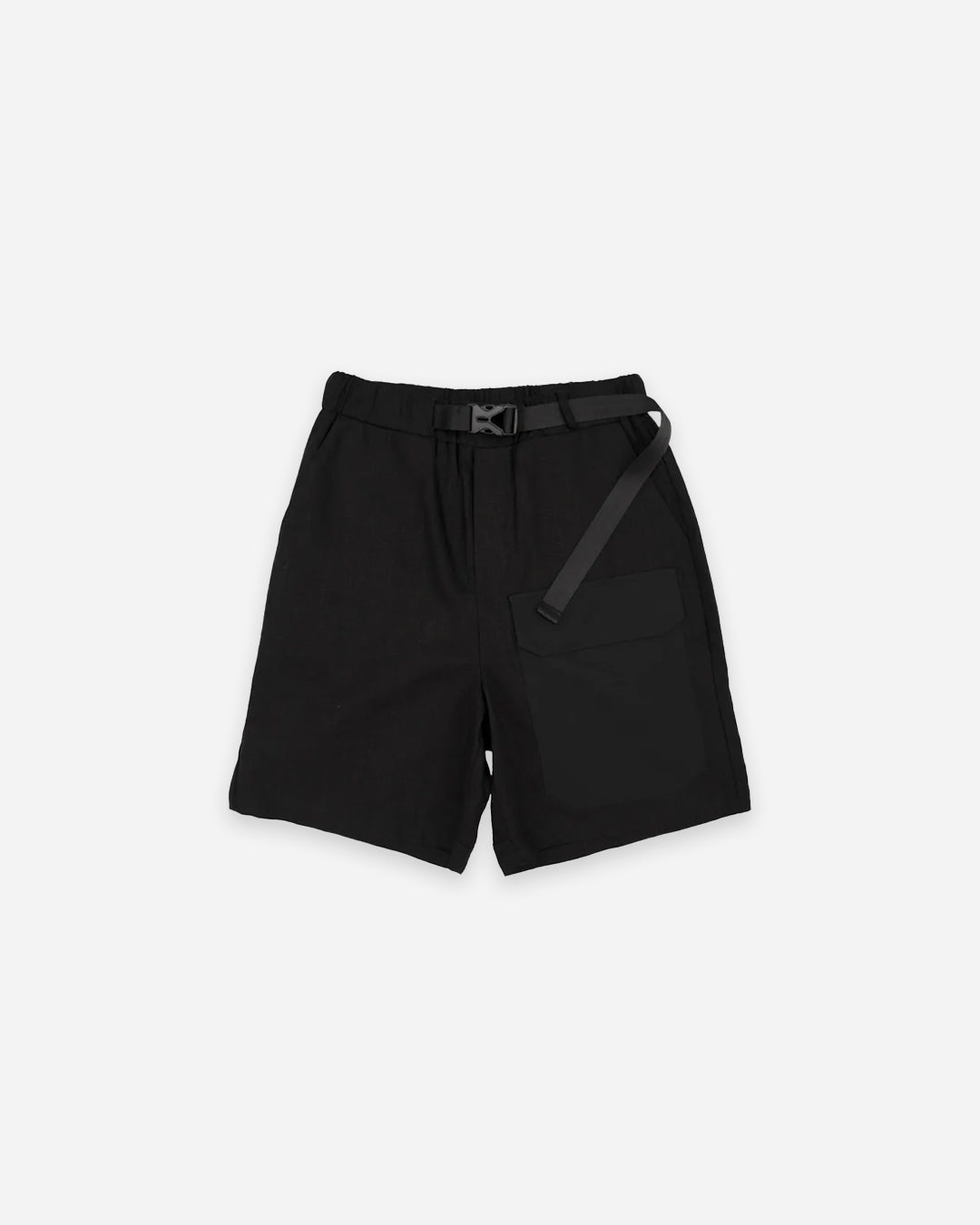 COTTON LINEN PATCH POCKET SHORTS