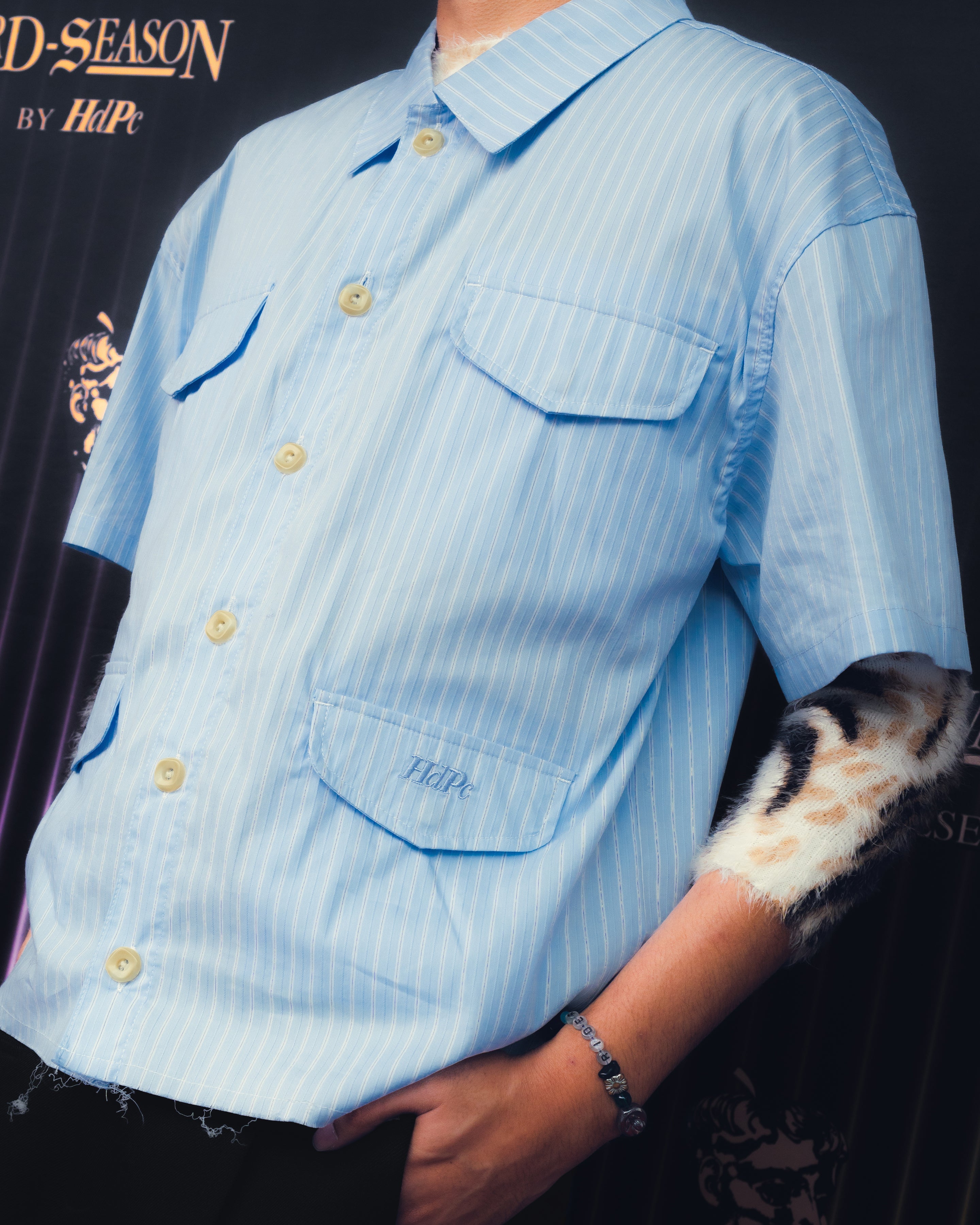 RAW HEM PRODUCTION SHIRT BABY BLUE
