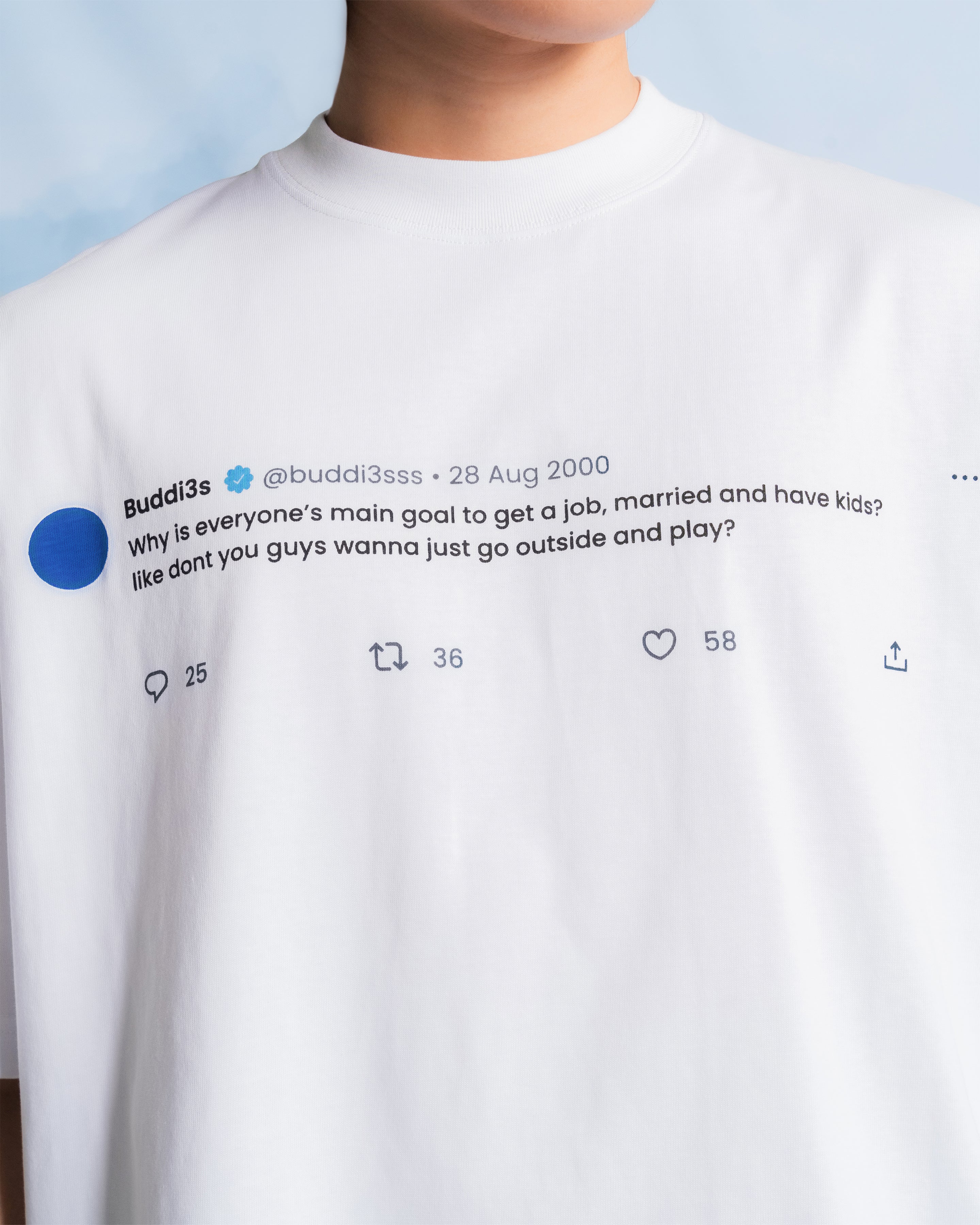 BUD'S TWEETS TEE WHITE