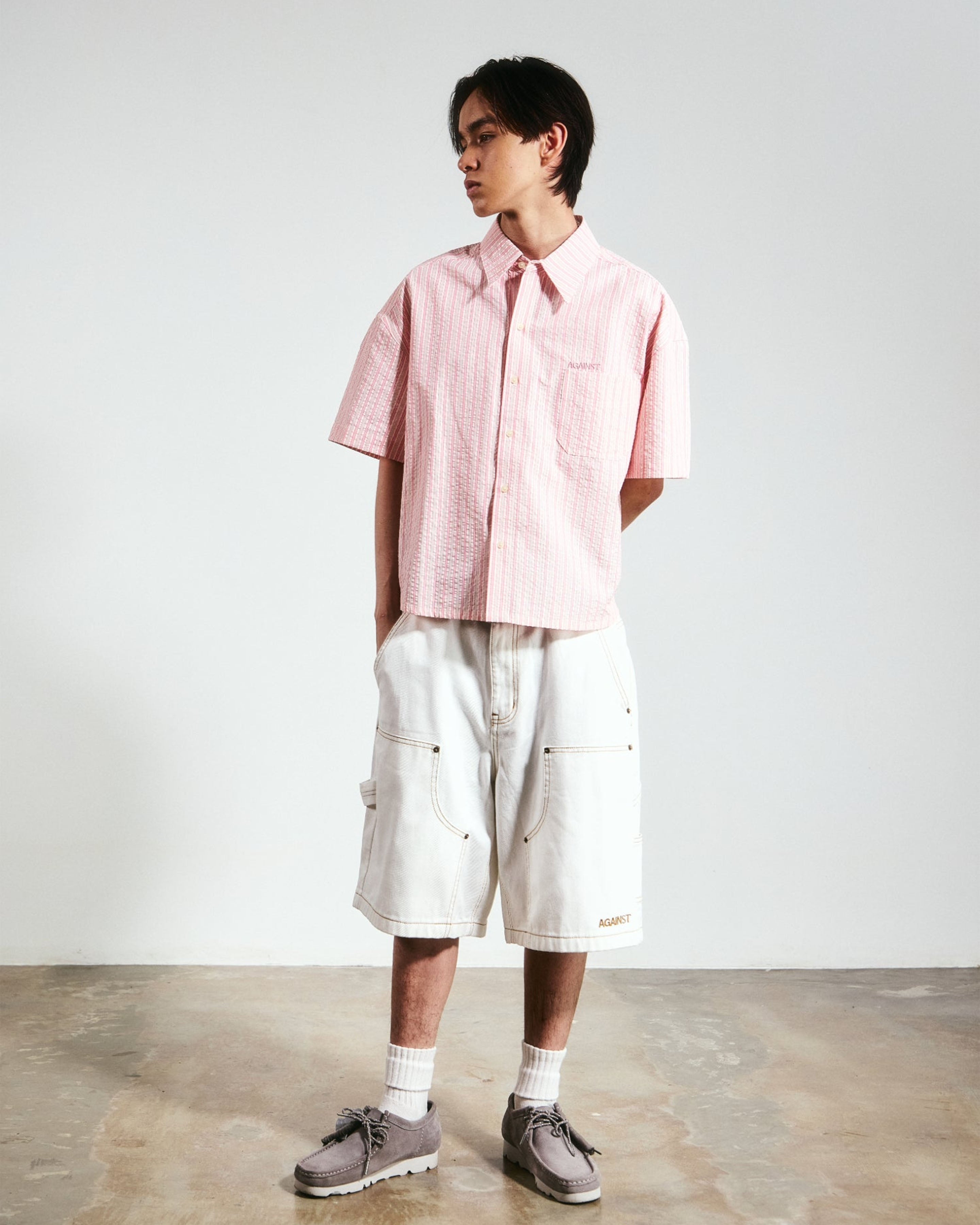 SEERSUCKER STRIPE CHAPO SHIRT PINK