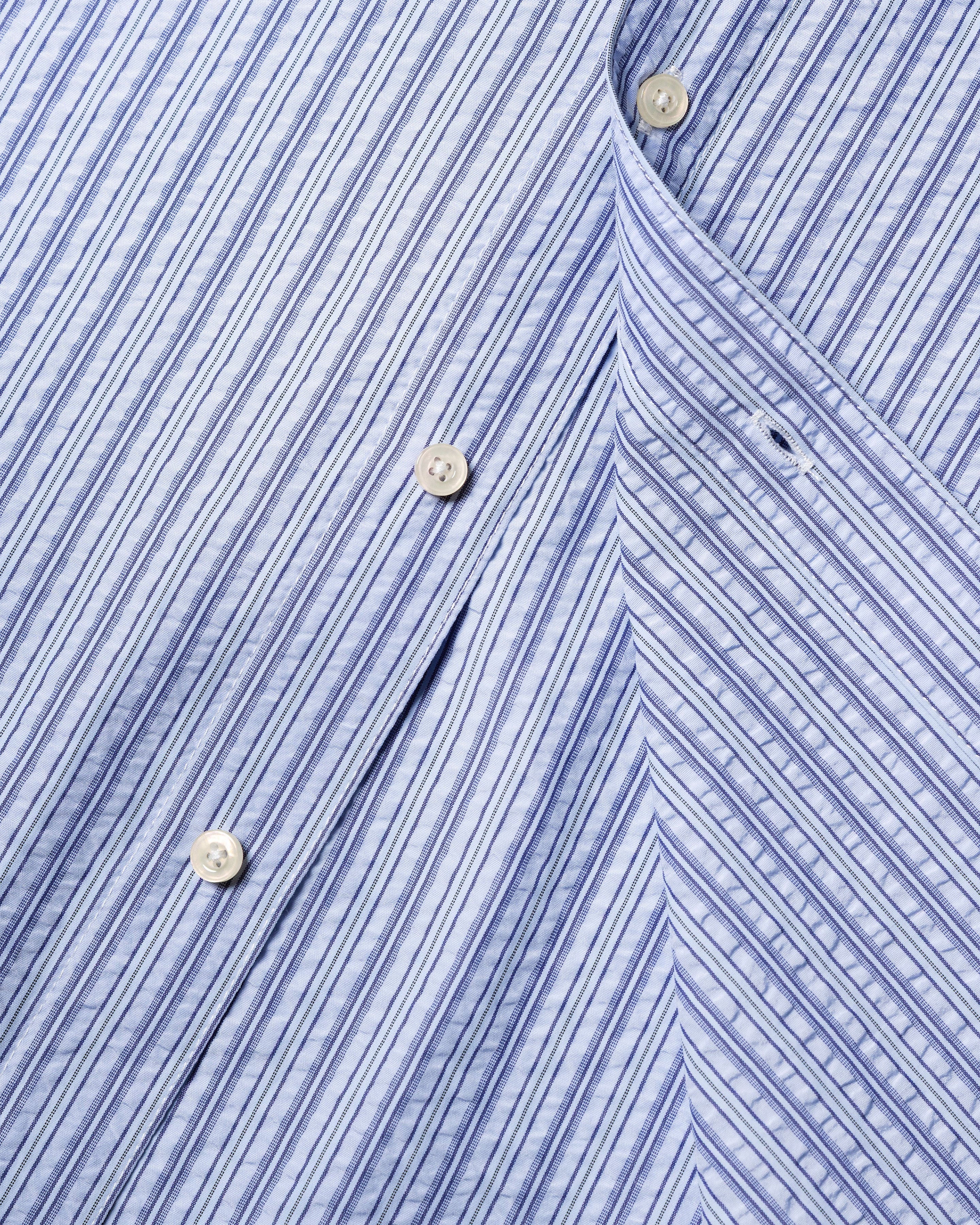 SEERSUCKER STRIPE CHAPO SHIRT BLUE