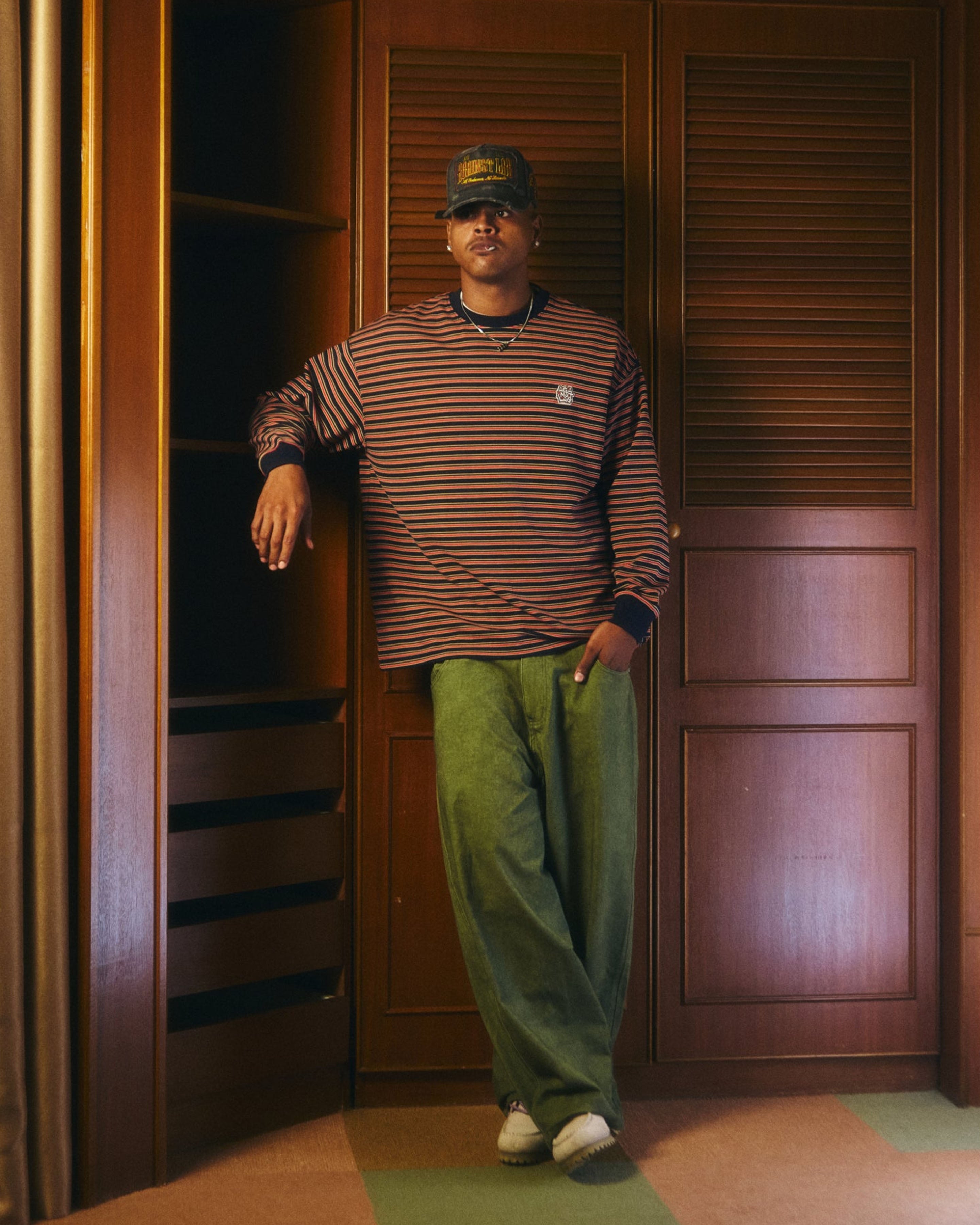 STRIPE LOUNGE TEE RED