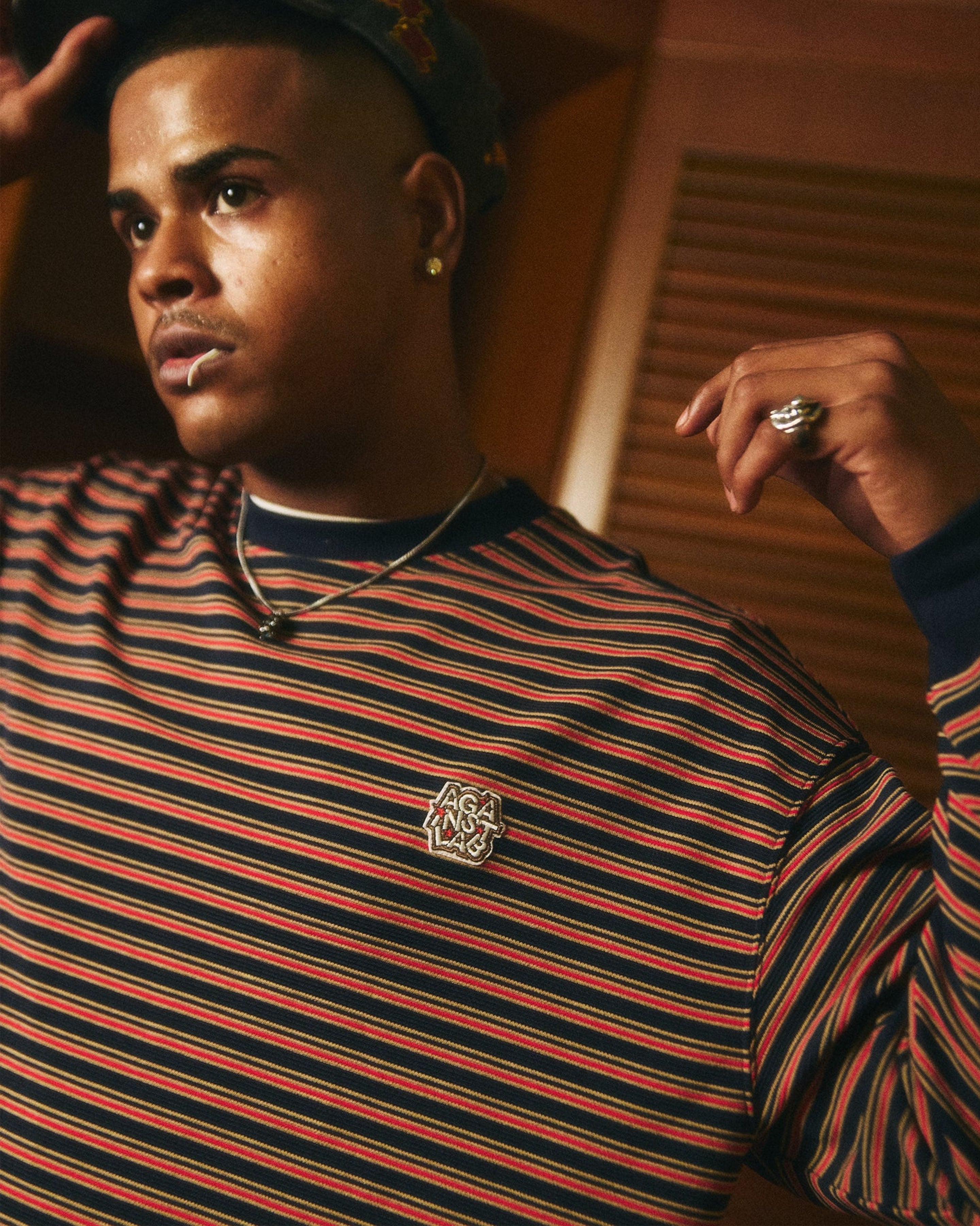 STRIPE LOUNGE TEE RED