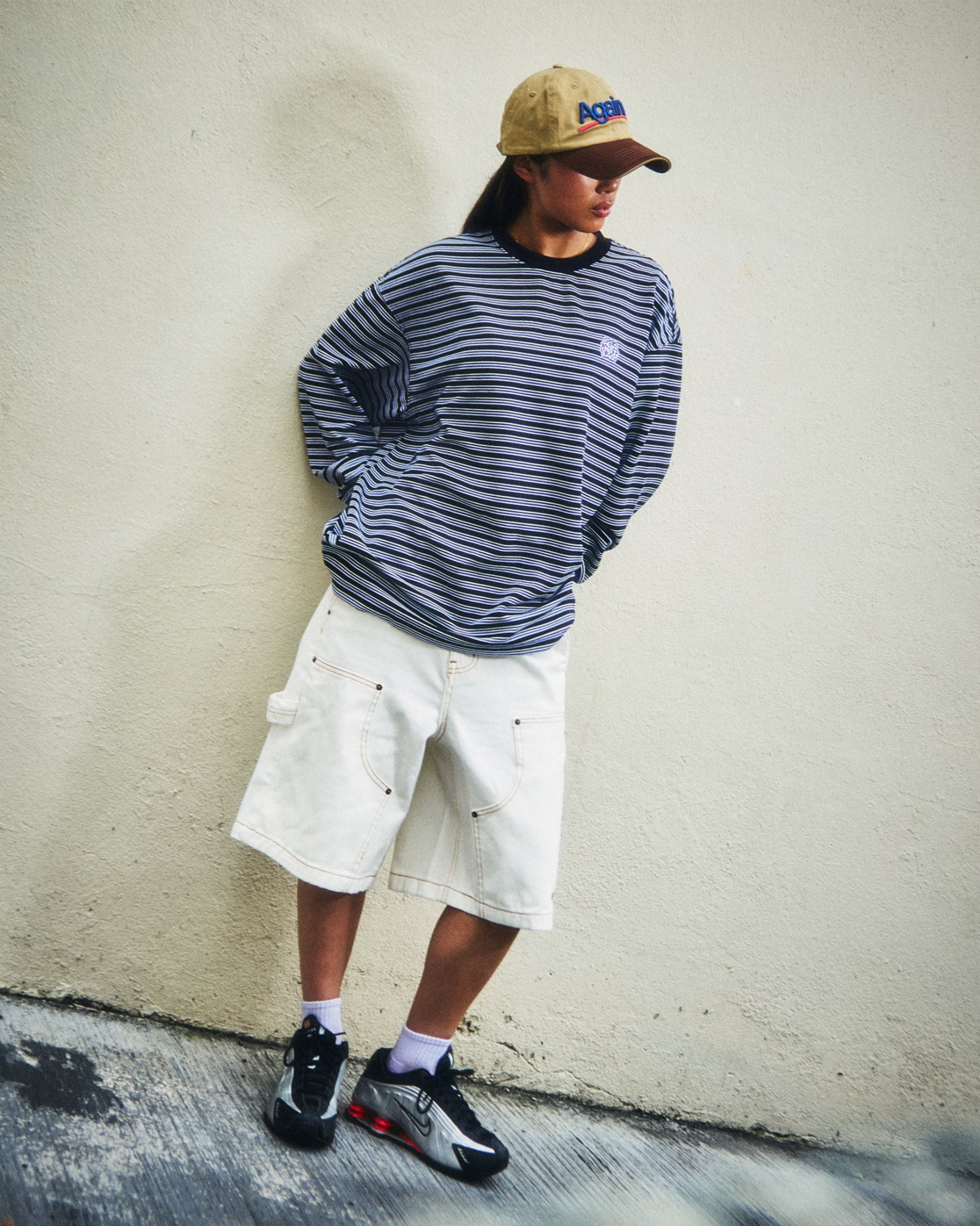 STRIPE LOUNGE TEE BLUE