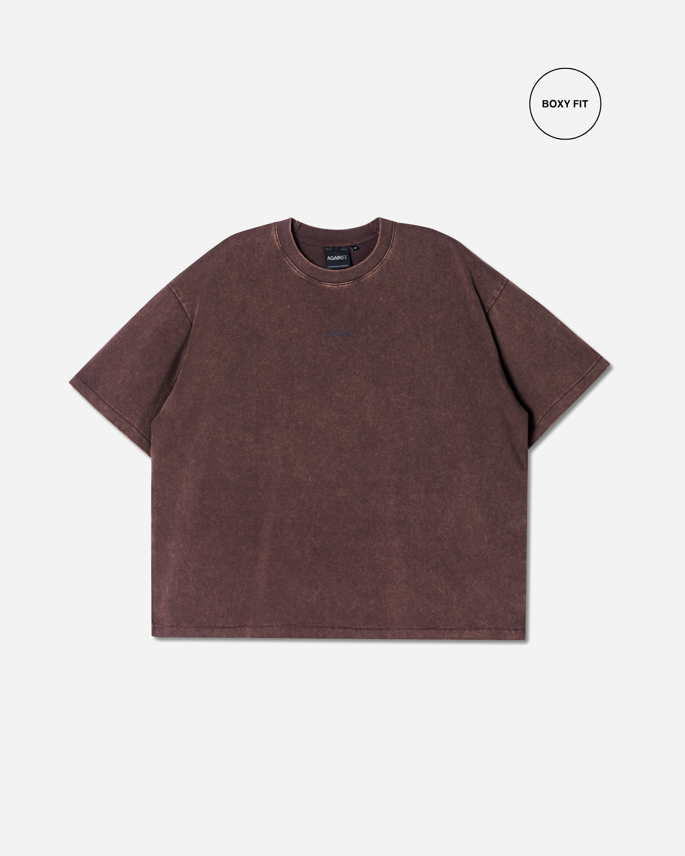 SINGLE STITCH WASHED CROPPED TEE BROWN