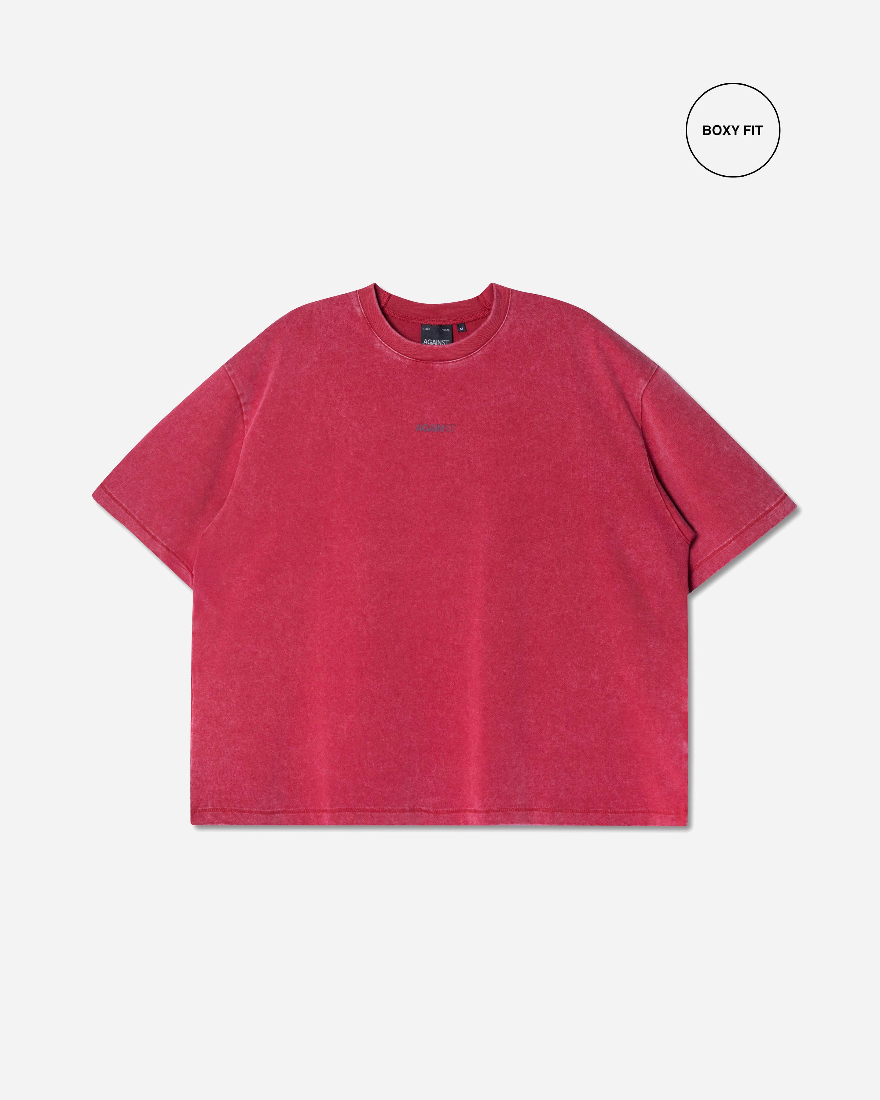 SINGLE STITCH WASHED CROPPED TEE RED