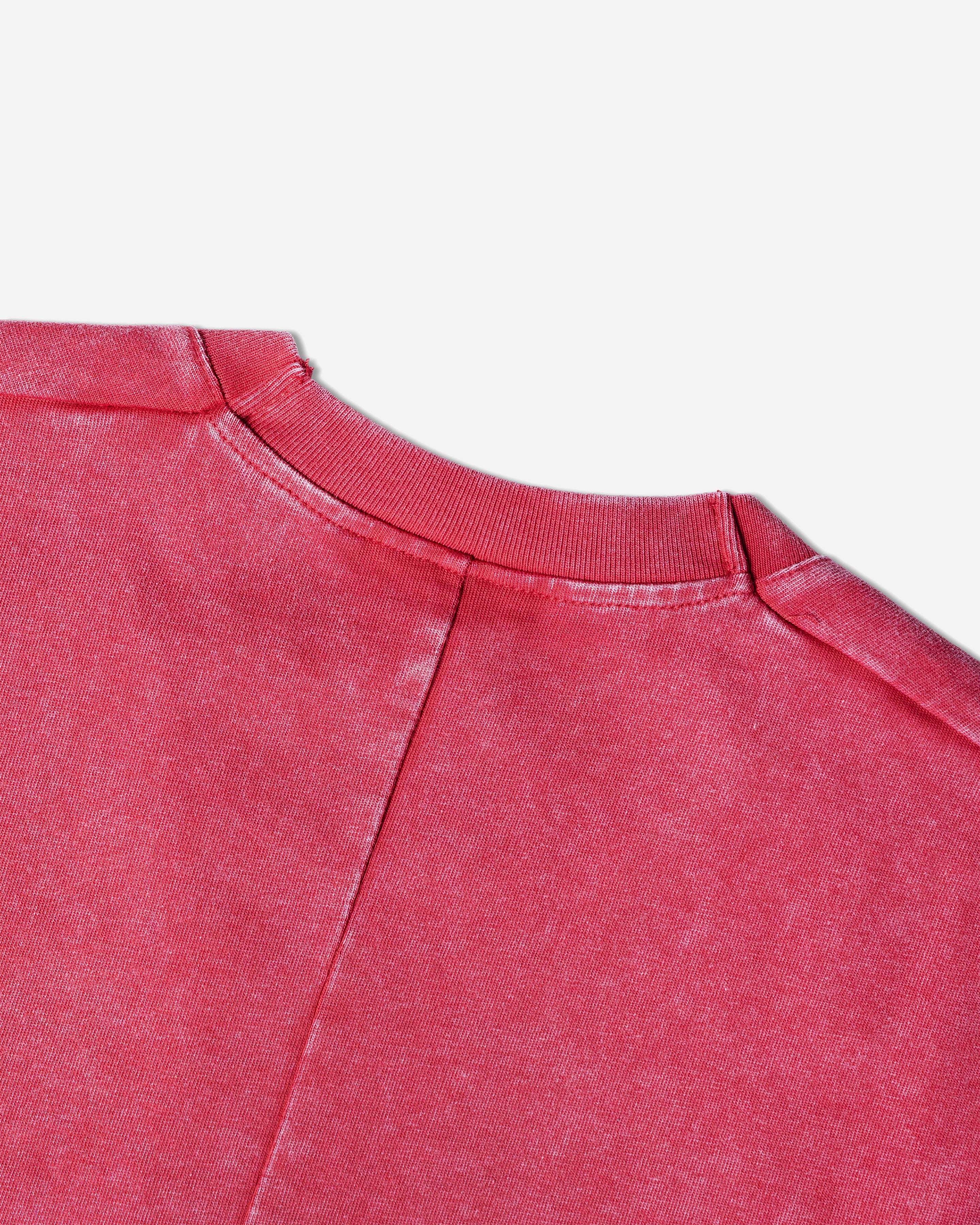 SINGLE STITCH WASHED CROPPED TEE RED