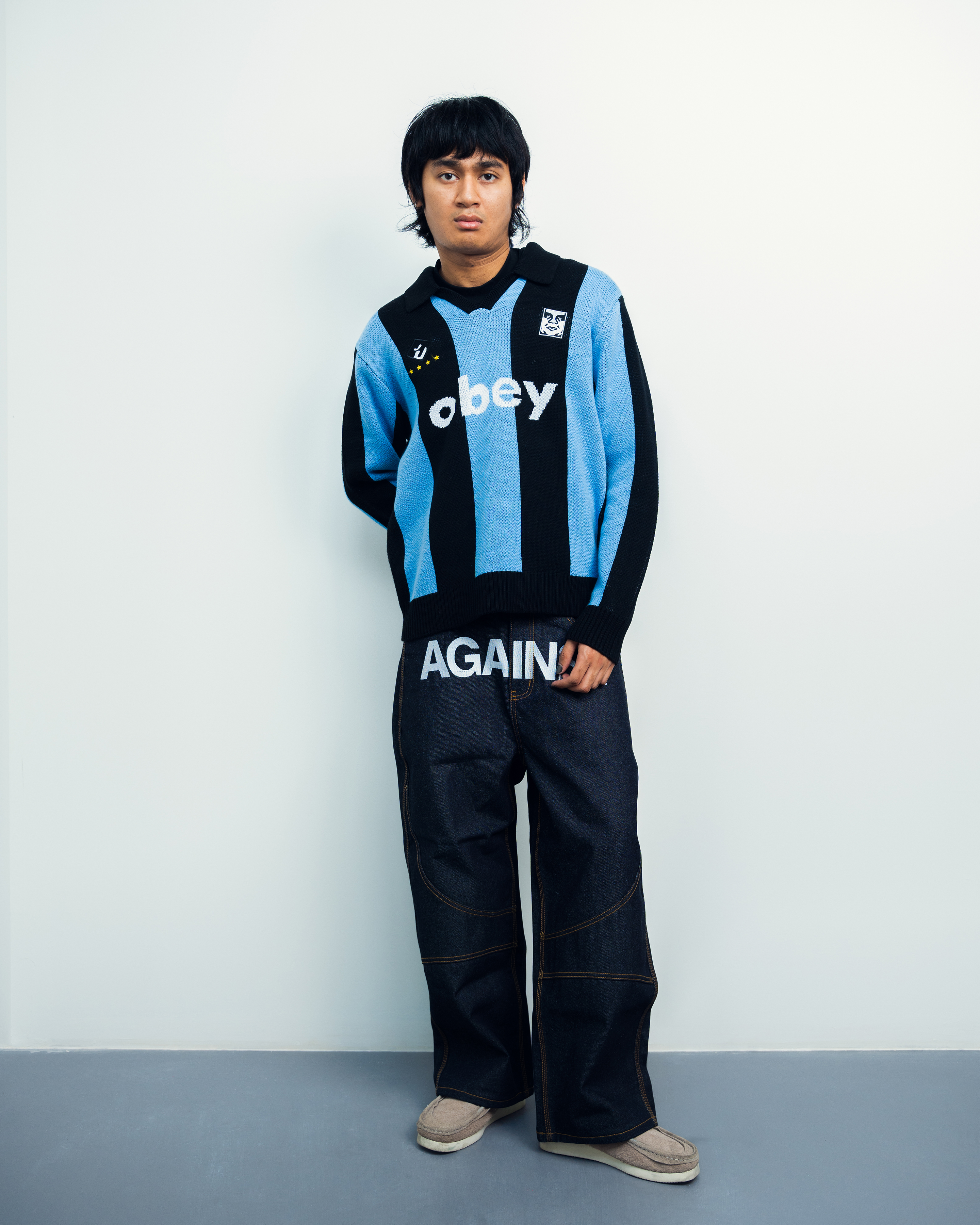 SOCCER JERSEY SWEATER BLUE