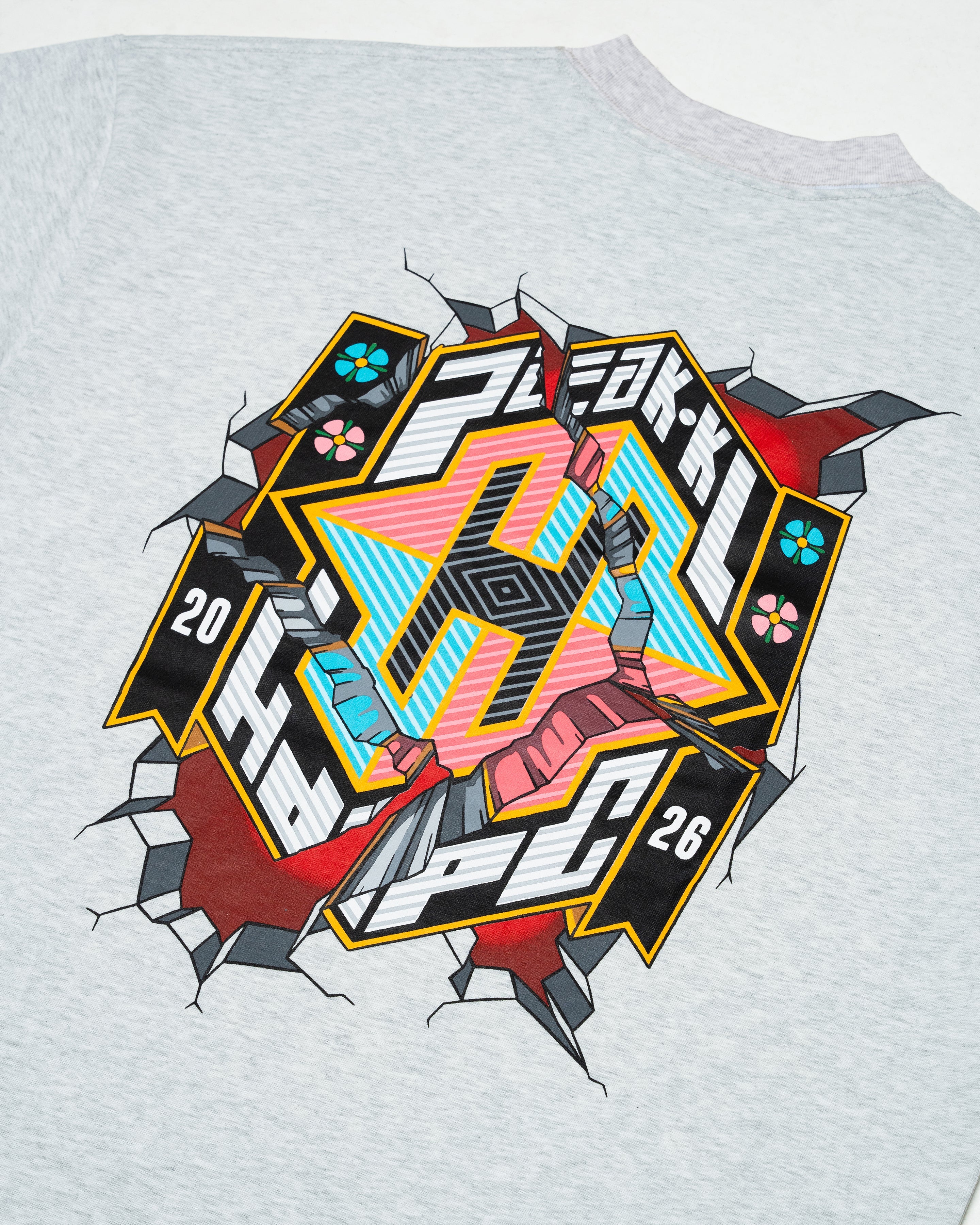 CRACKED TEE HEATHER GREY