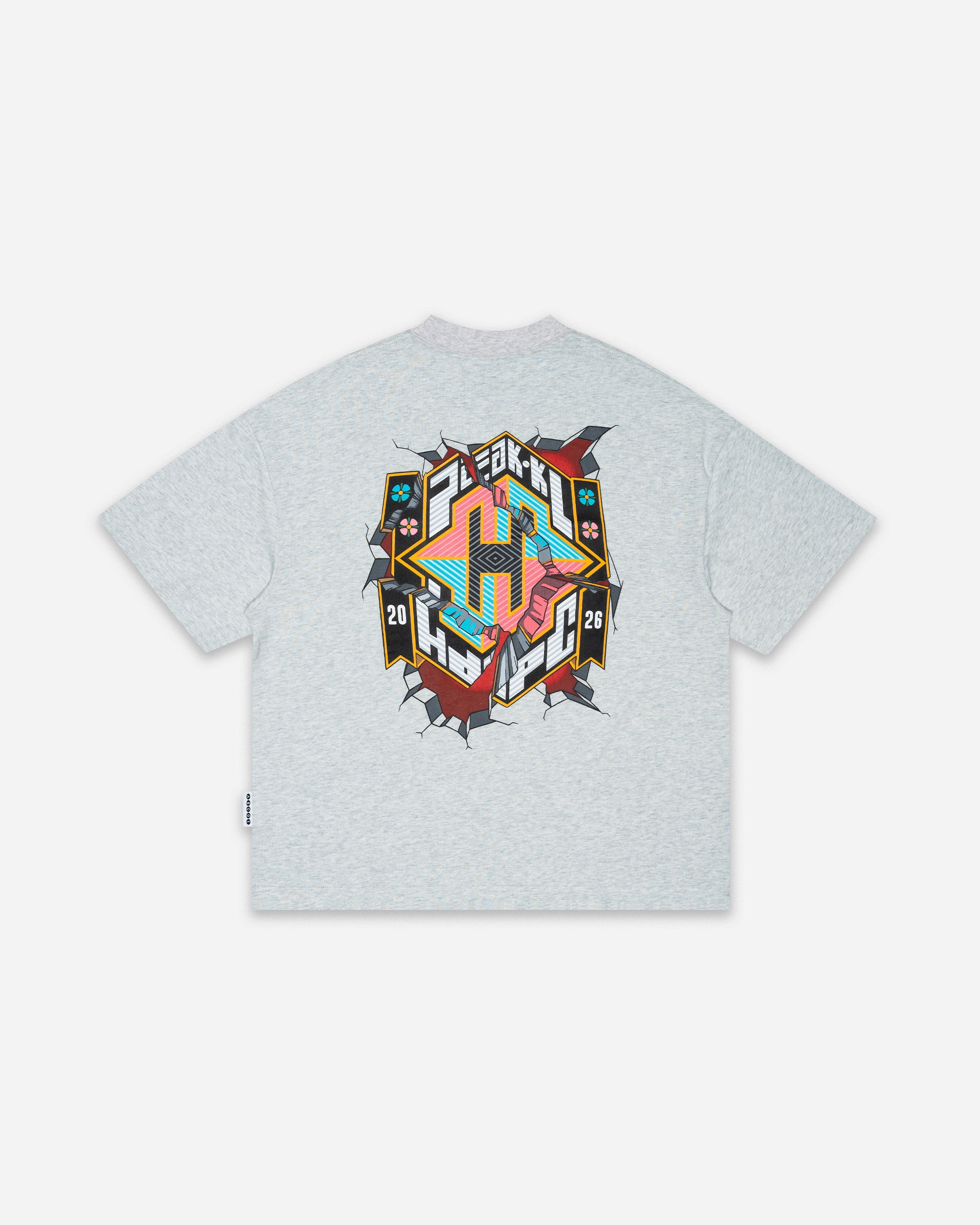 CRACKED TEE HEATHER GREY