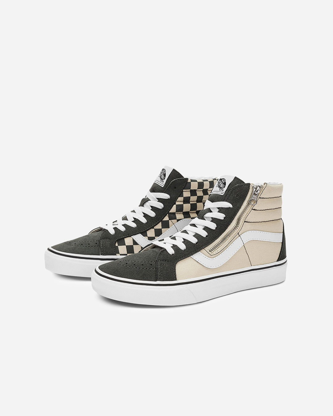 SK8-HI RE-ISSUE SIDE ZIP TAN/WH